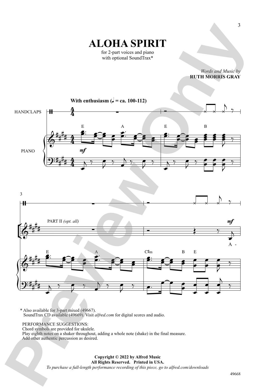 Aloha Spirit: 2-Part Choral Octavo