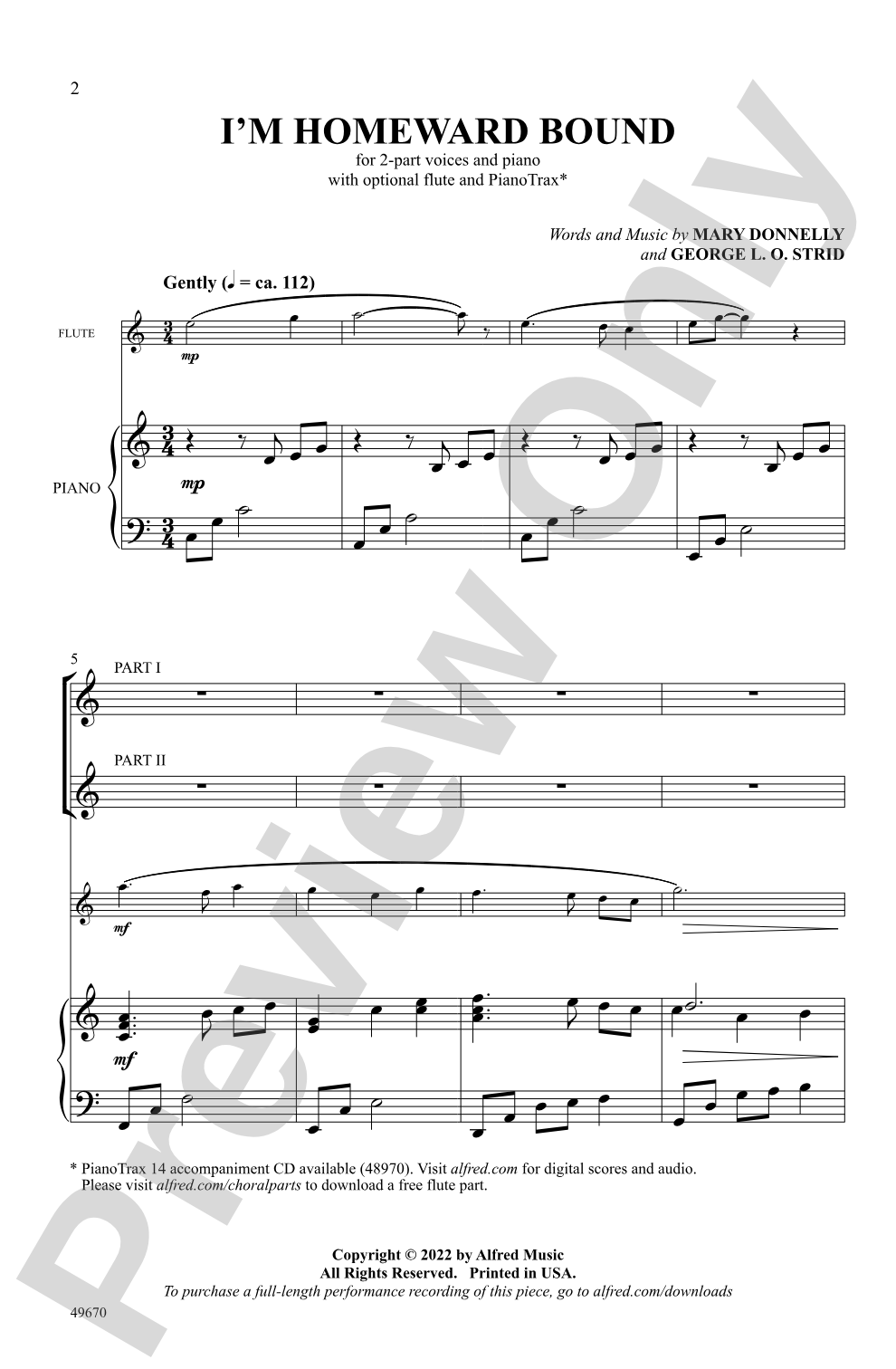 I'm Homeward Bound: 2-Part Choral Octavo