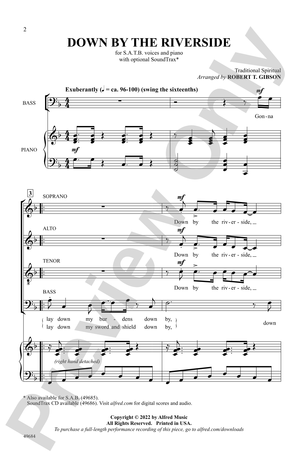 Down by the Riverside: SATB Choral Octavo
