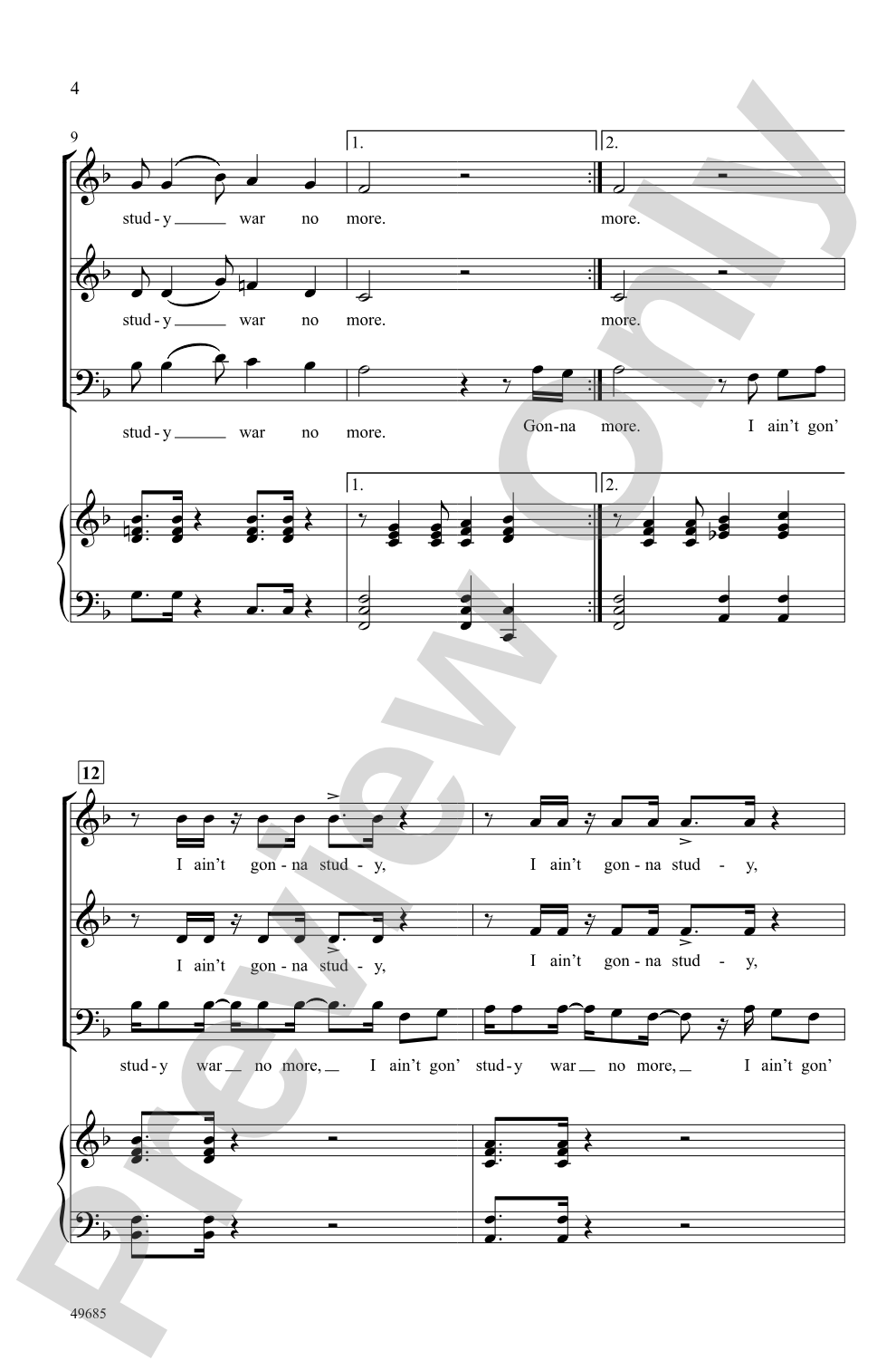 Down by the Riverside: SAB Choral Octavo