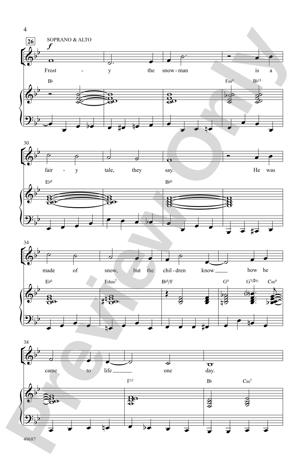 Frosty the Snowman: SATB Choral Octavo