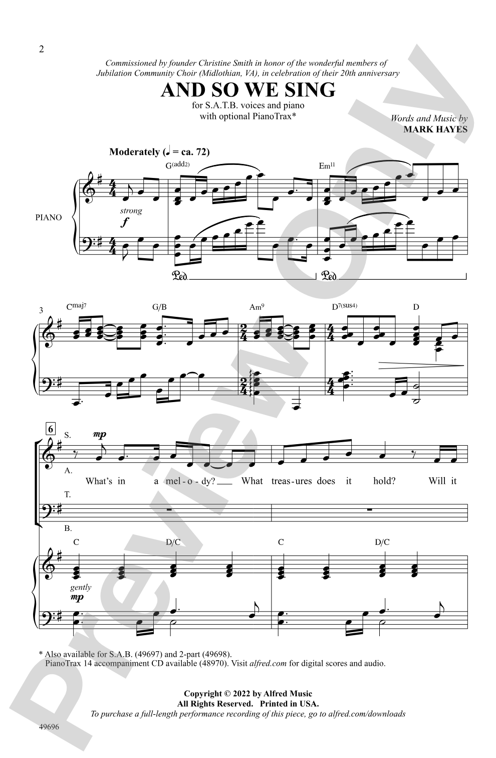 And So We Sing: SATB Choral Octavo