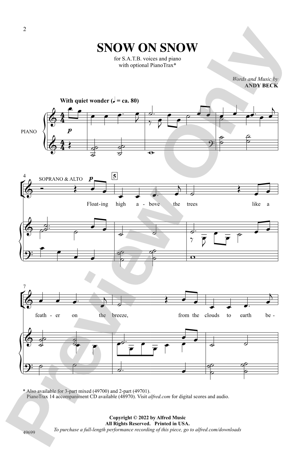Snow on Snow: SATB Choral Octavo