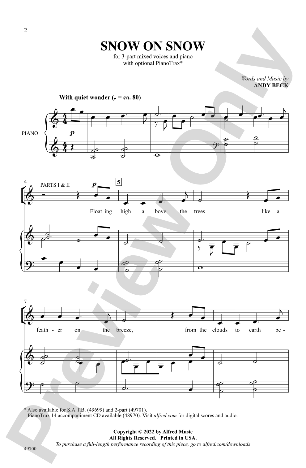 Snow on Snow: 3-Part Mixed Choral Octavo