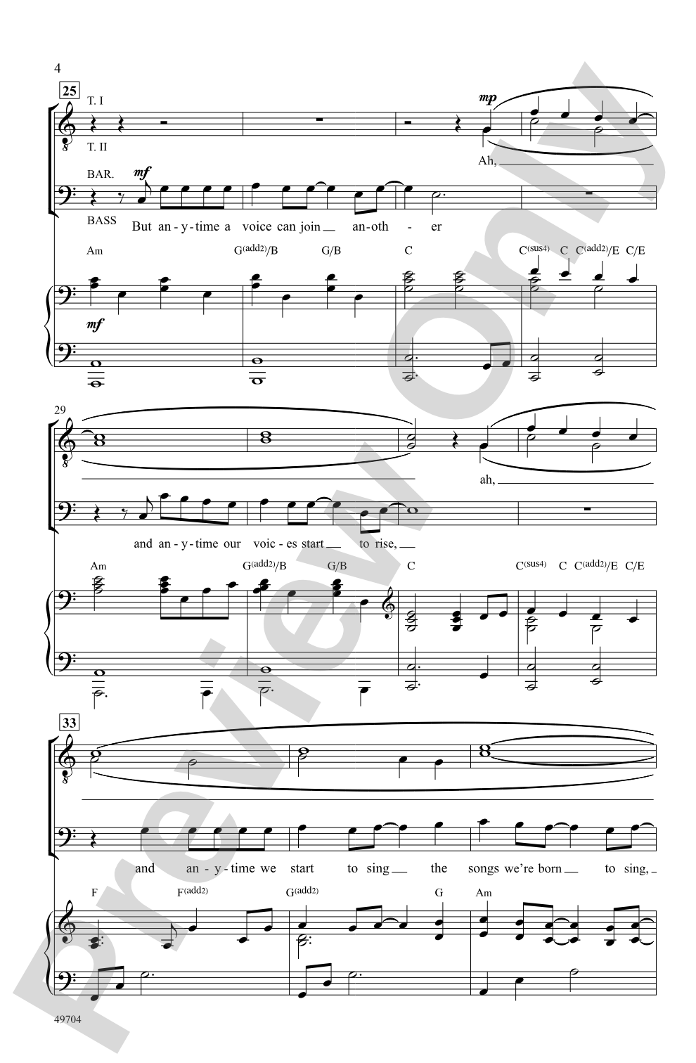 Harmony's Never Too Late: TTBB Choral Octavo