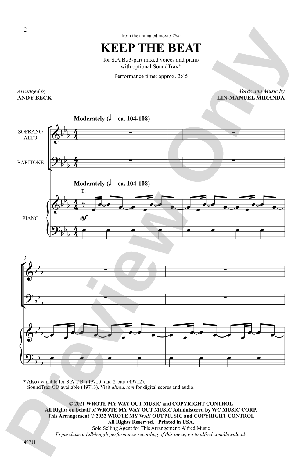 Keep the Beat: SAB / 3-Part Mixed Choral Octavo