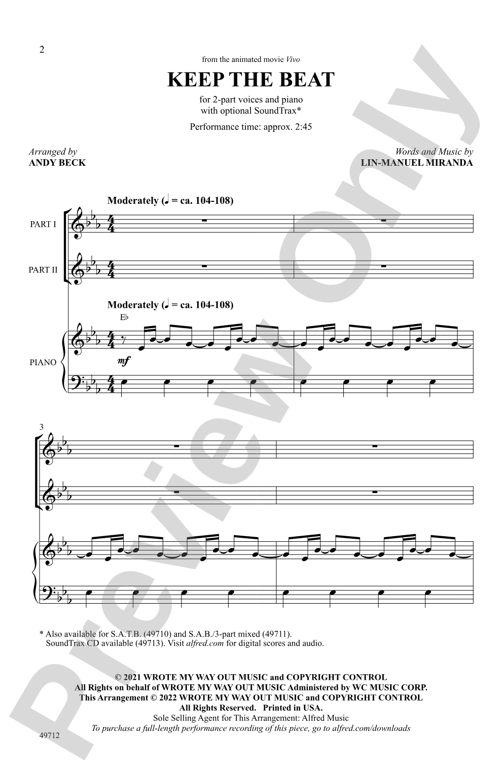 Keep the Beat: 2-Part Choral Octavo