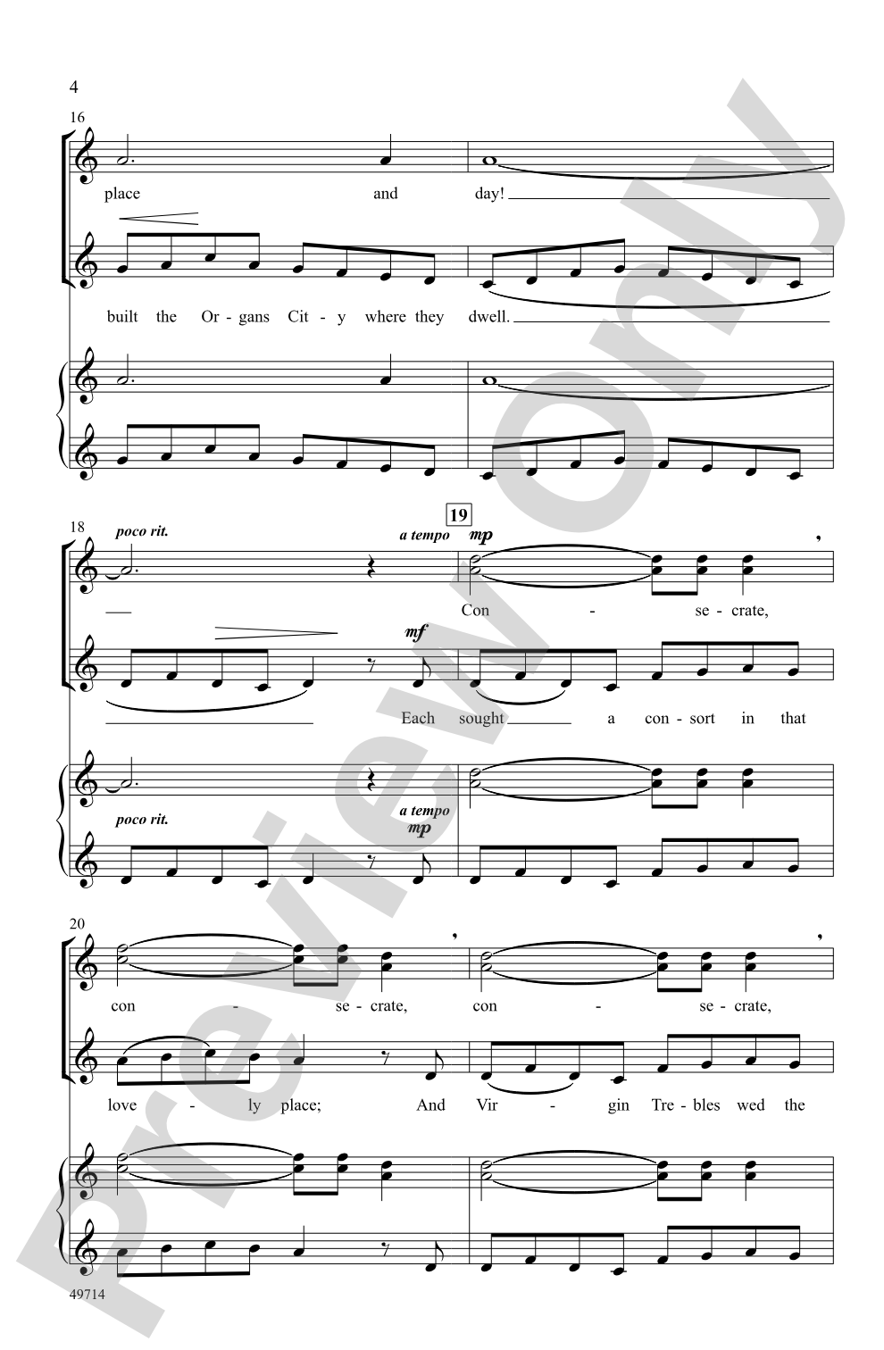 Musicks Empire: SSAA, <i>a cappella</i> Choral Octavo