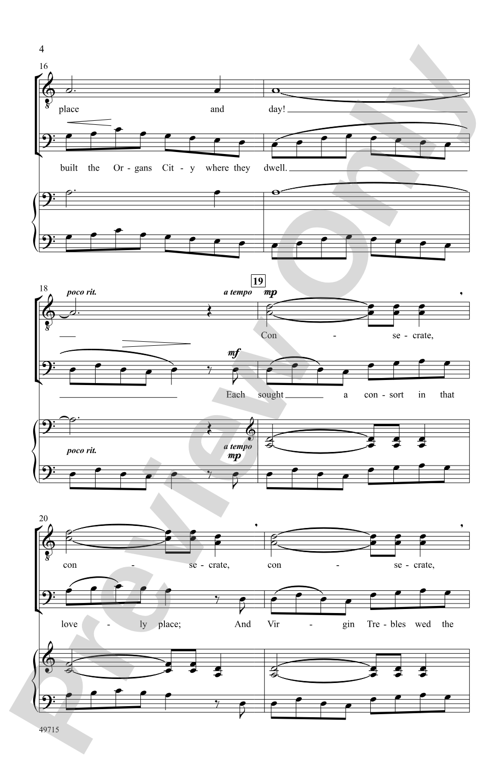 Musicks Empire: TTBB, <i>a cappella</i> Choral Octavo