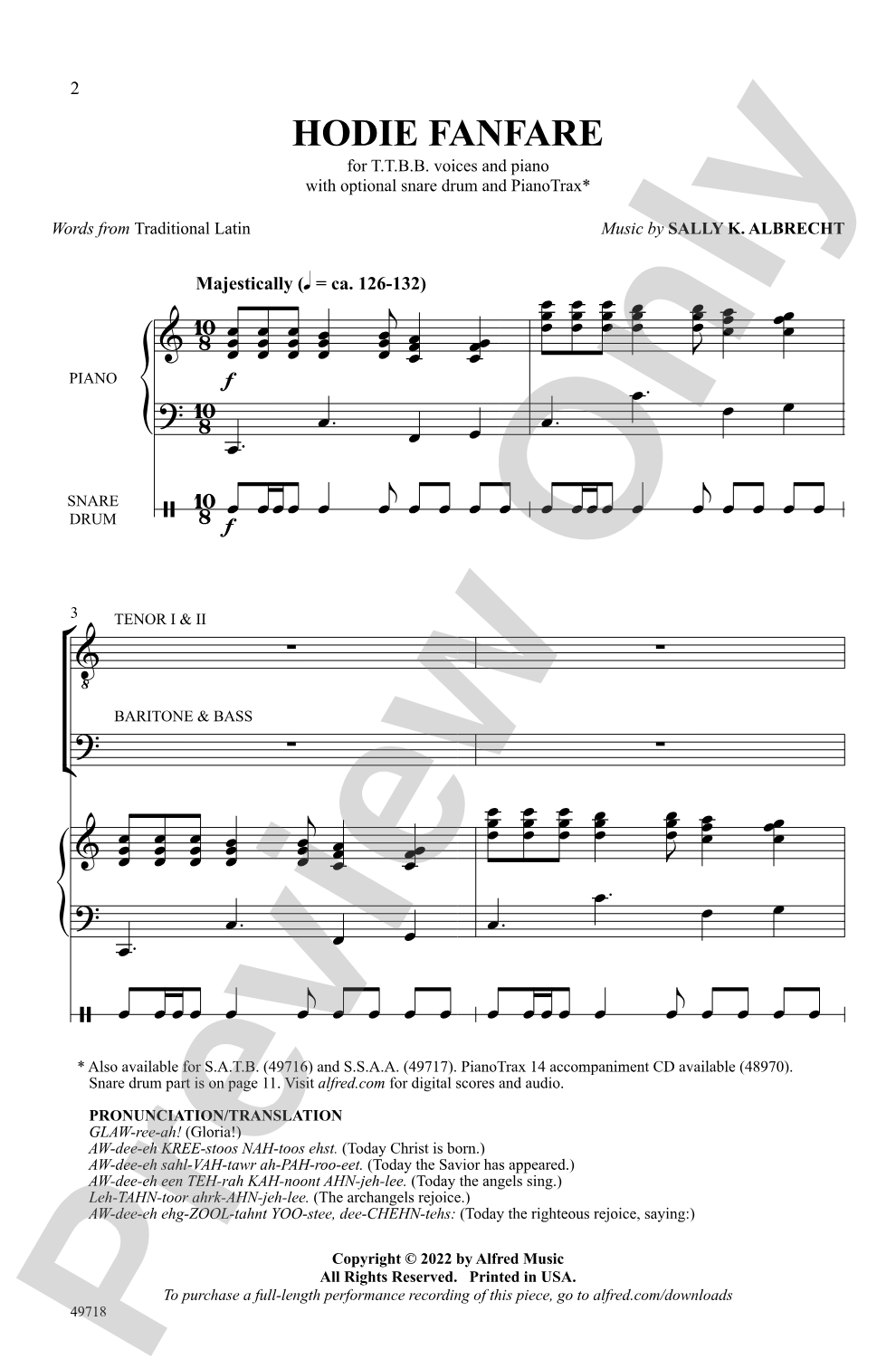 Hodie Fanfare: TTBB Choral Octavo