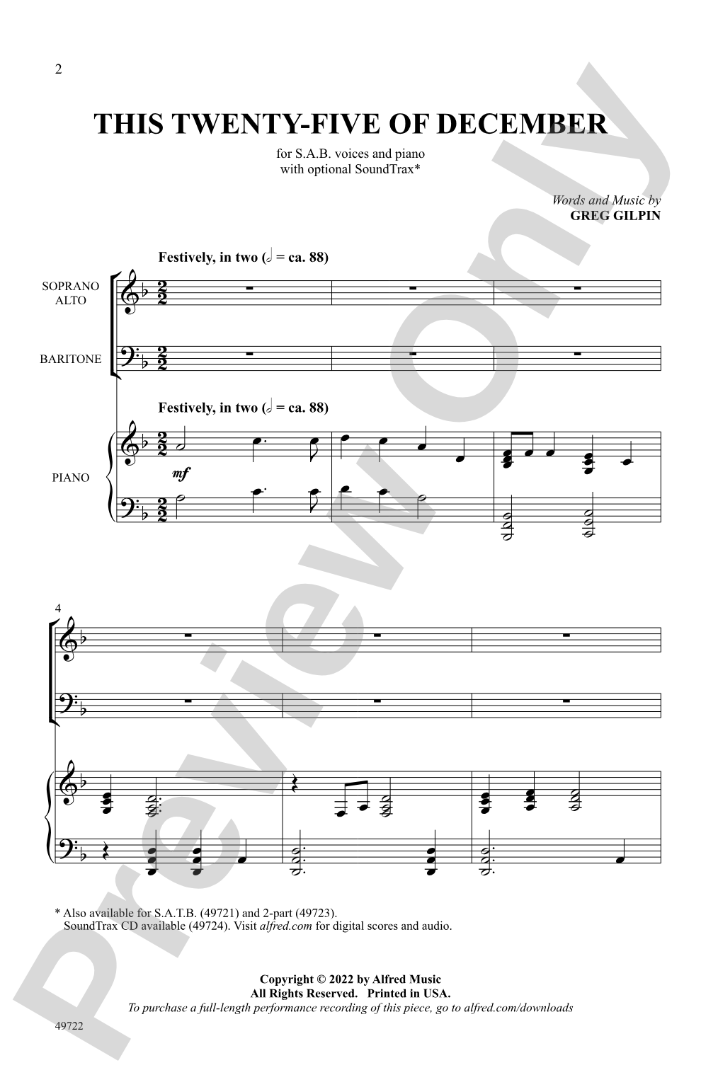 This Twenty-Five of December: SAB Choral Octavo