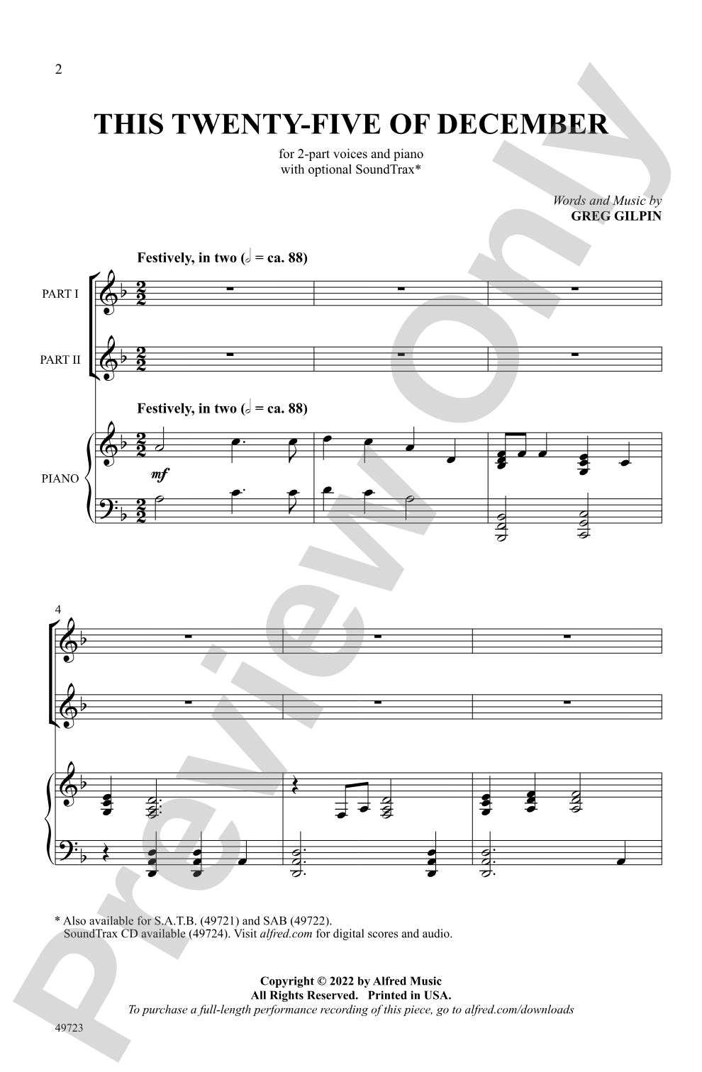 This Twenty-Five of December: 2-Part Choral Octavo