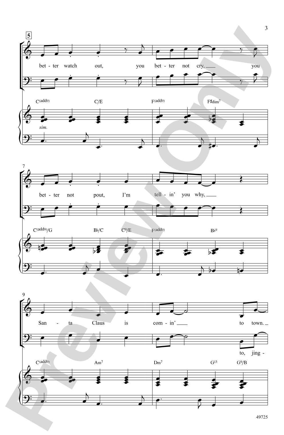 Santa Claus Is Comin' to Town: SATB Choral Octavo
