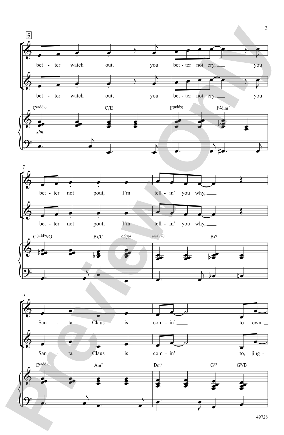 Santa Claus Is Comin' to Town: 2-Part Choral Octavo