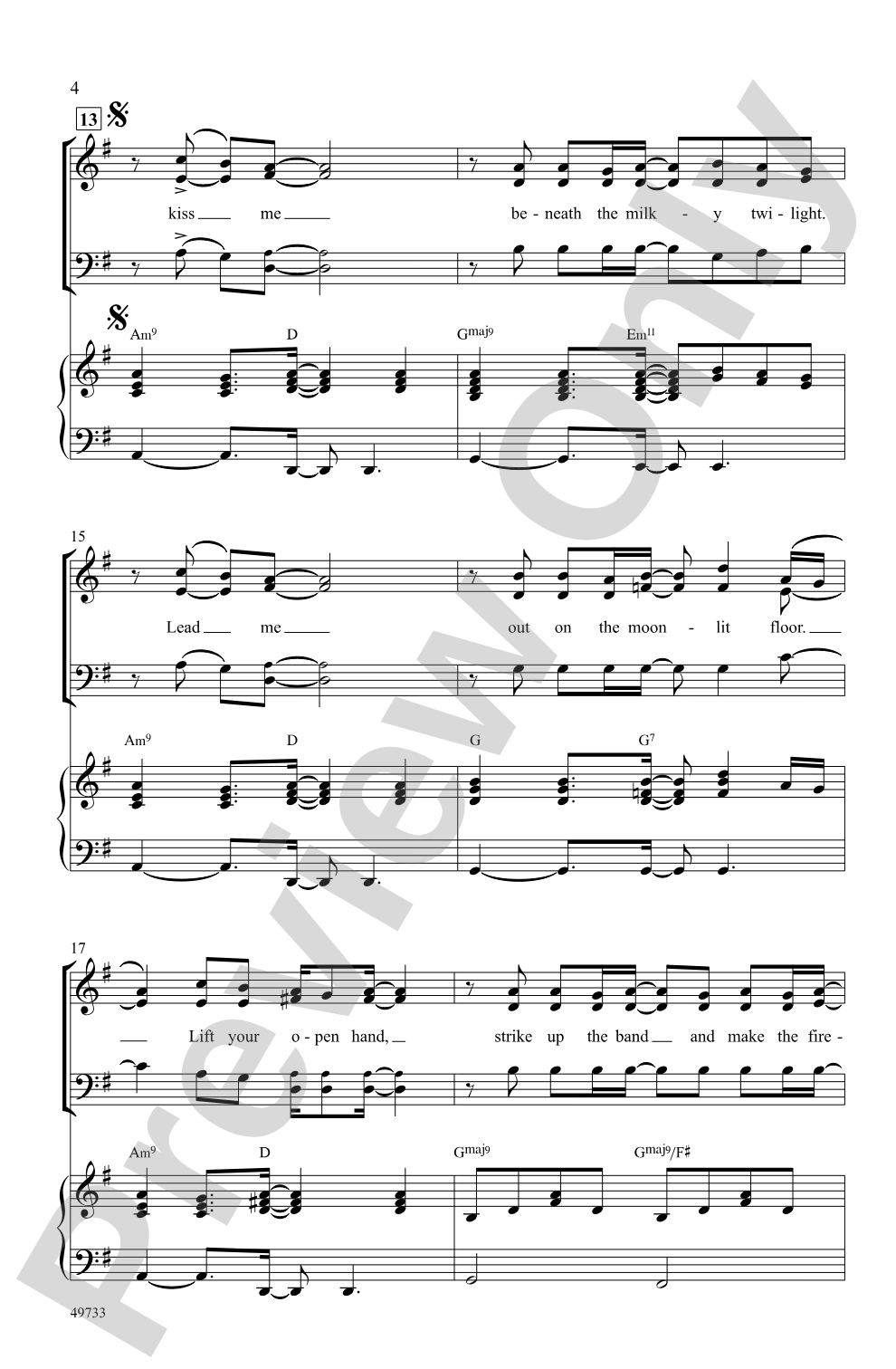 Kiss Me: SAB Choral Octavo