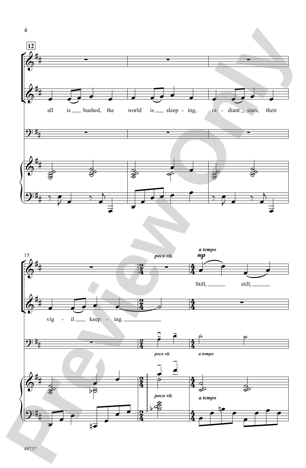 Still, Still, Still: SSA Choral Octavo