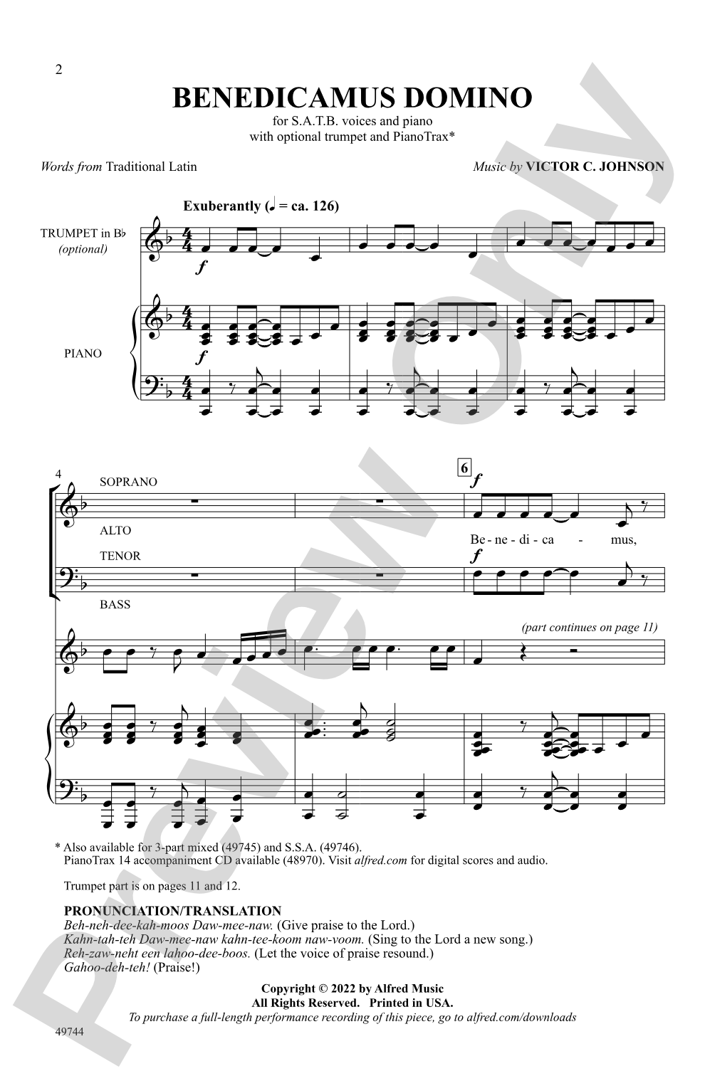 Benedicamus Domino: SATB Choral Octavo