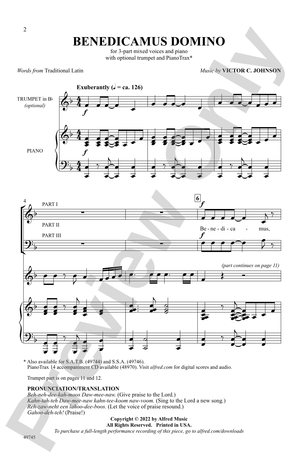 Benedicamus Domino: 3-Part Mixed Choral Octavo