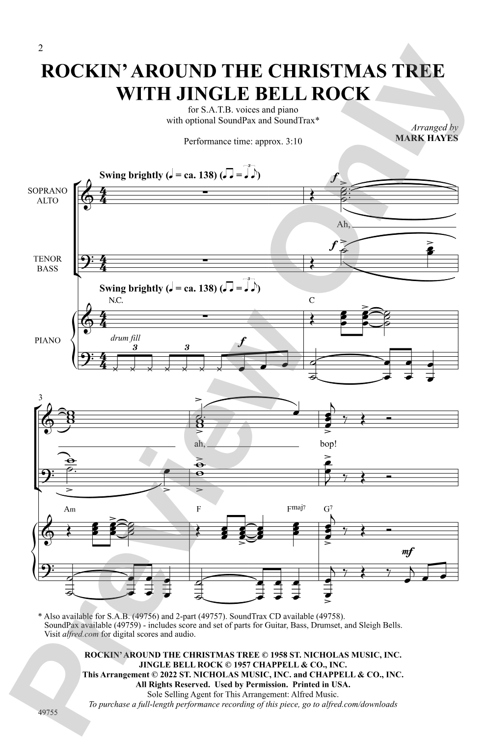Rockin' Around the Christmas Tree with Jingle Bell Rock: SATB Choral Octavo