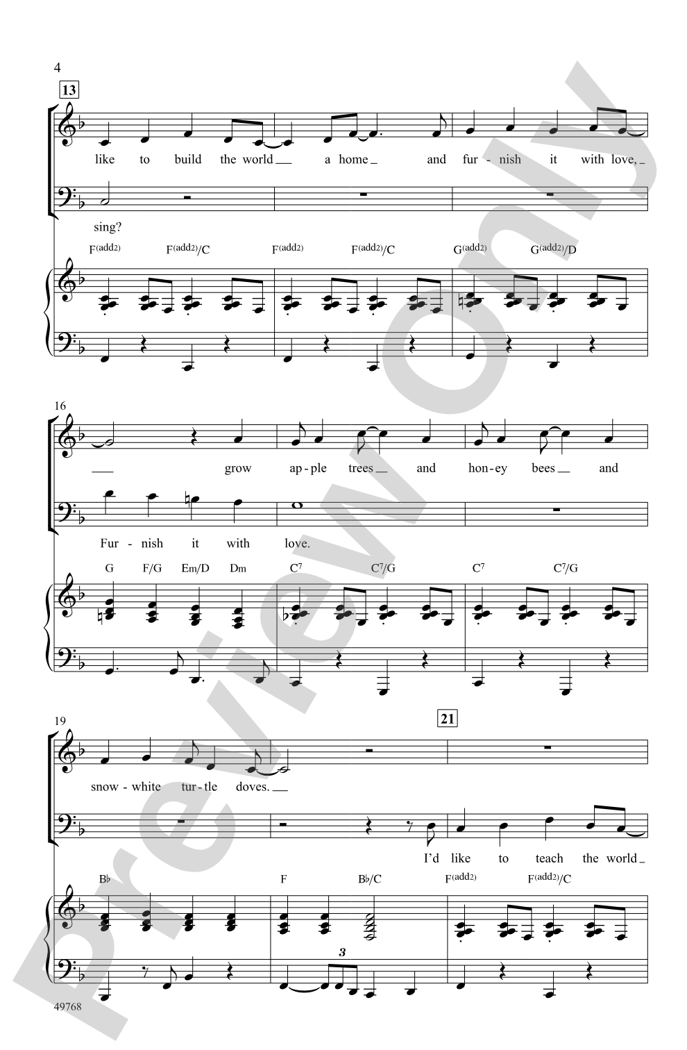 I'd Like to Teach the World to Sing: SAB Choral Octavo