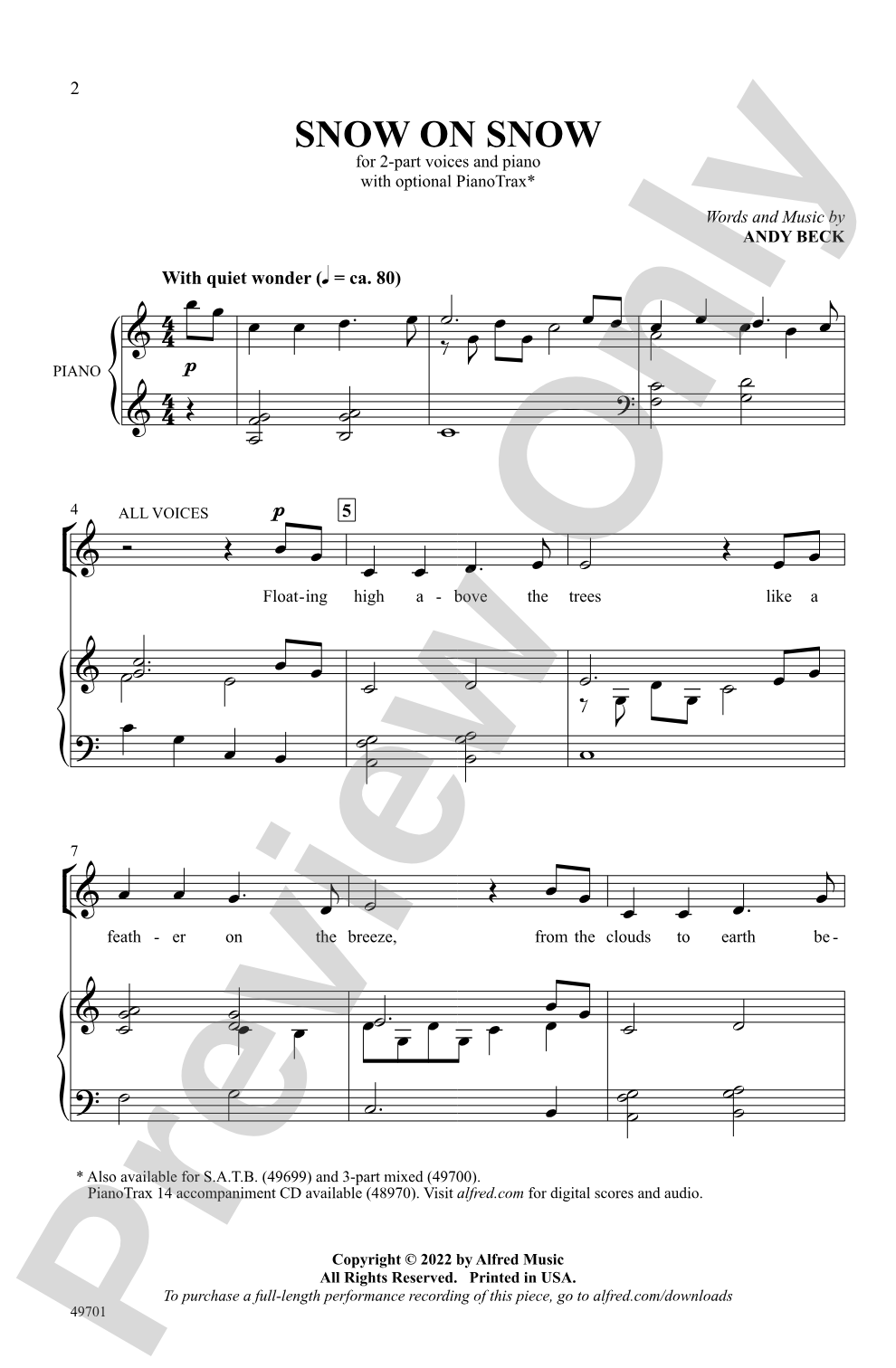 Snow on Snow: 2-Part Choral Octavo