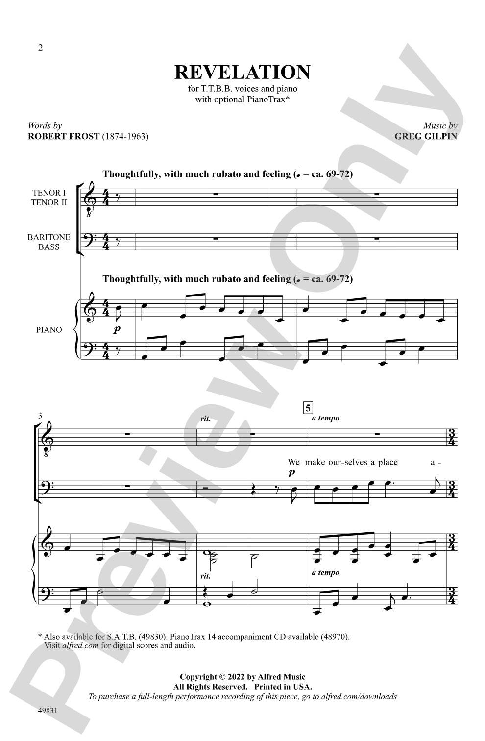 Revelation: TTBB Choral Octavo