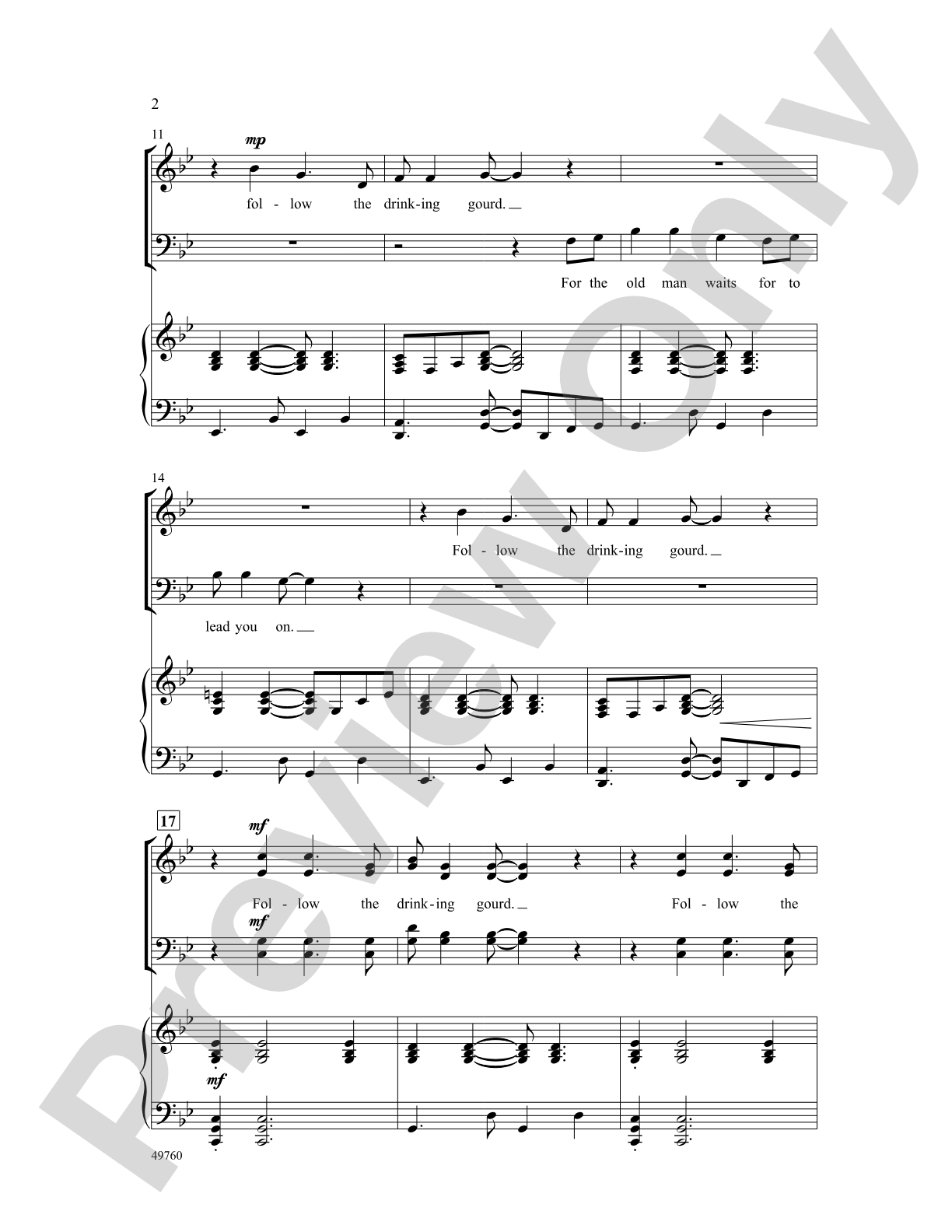 Follow the Drinking Gourd: SATB Choral Octavo