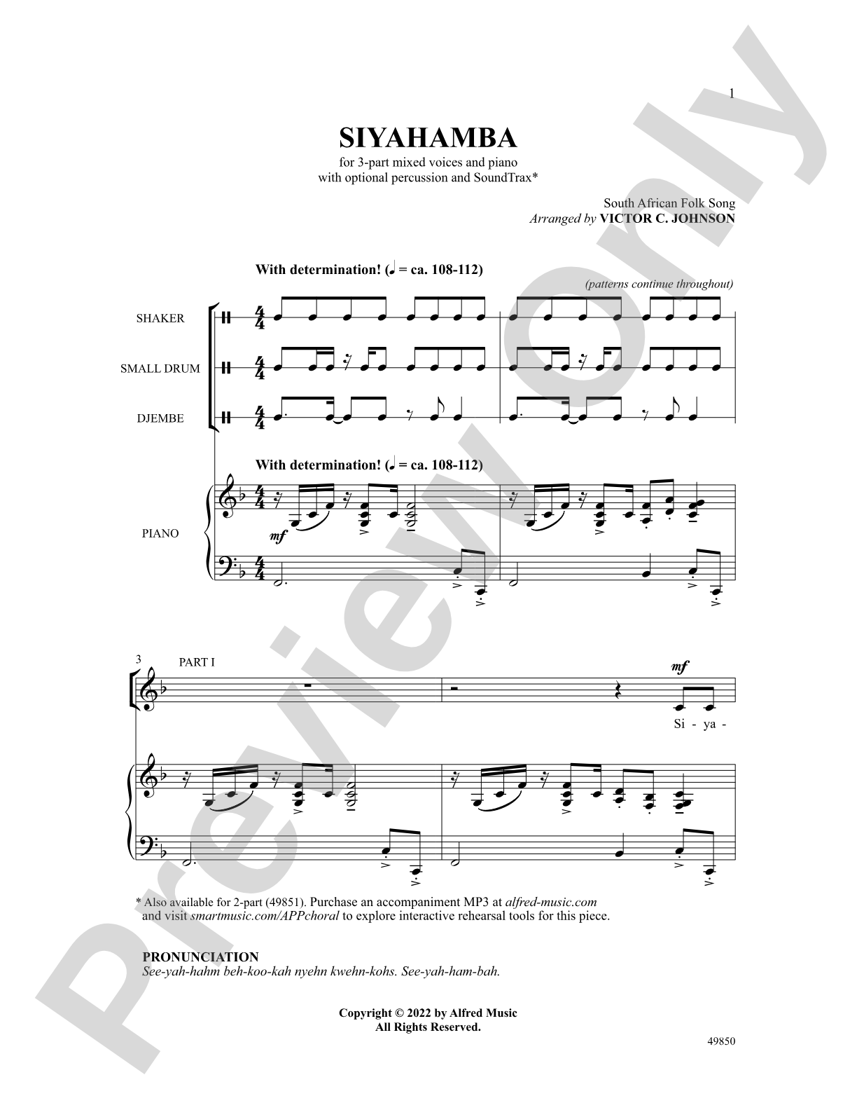 Siyahamba: 3-Part Mixed Choral Octavo