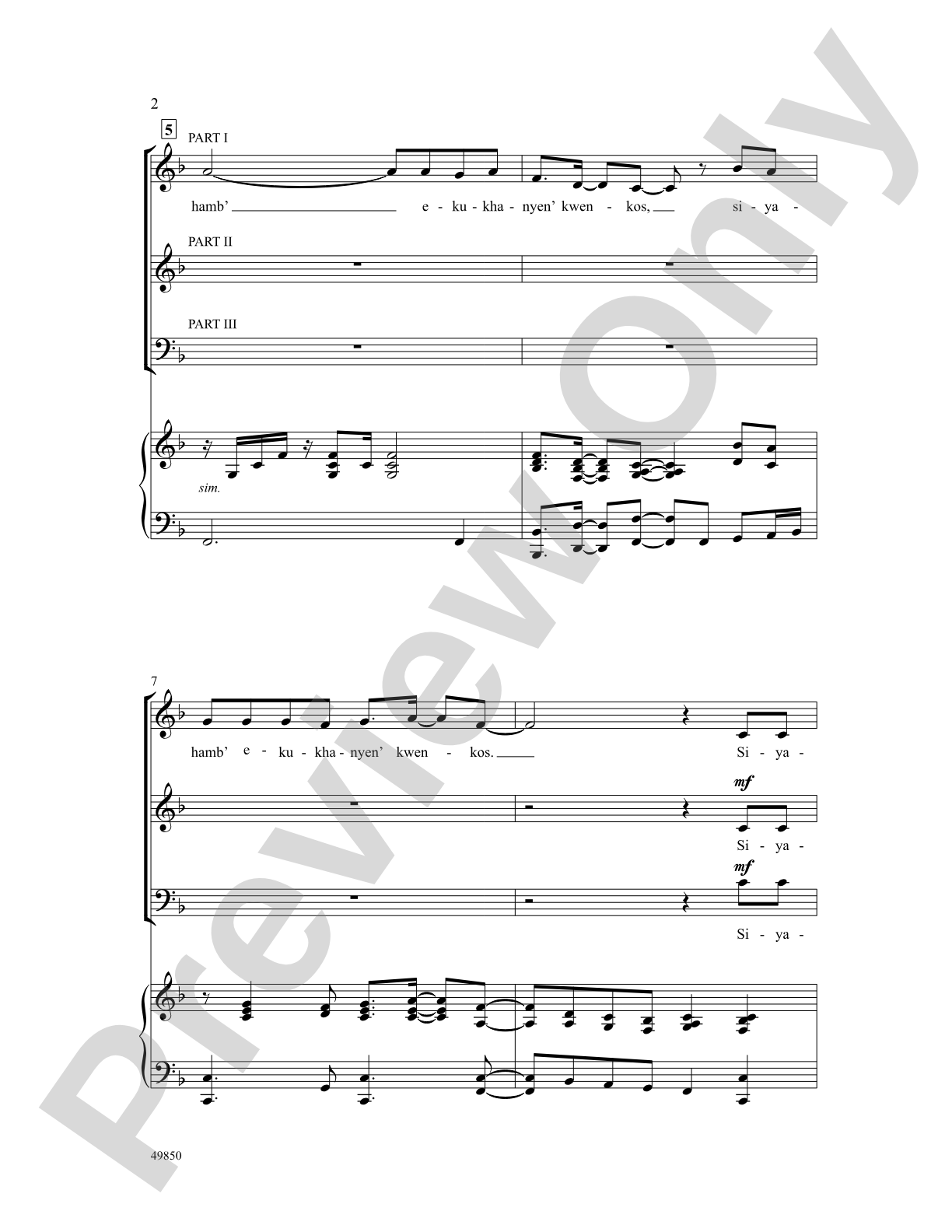 Siyahamba: 3-Part Mixed Choral Octavo
