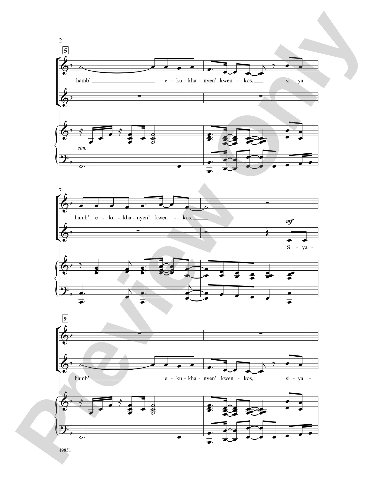 Siyahamba: 2-Part Choral Octavo