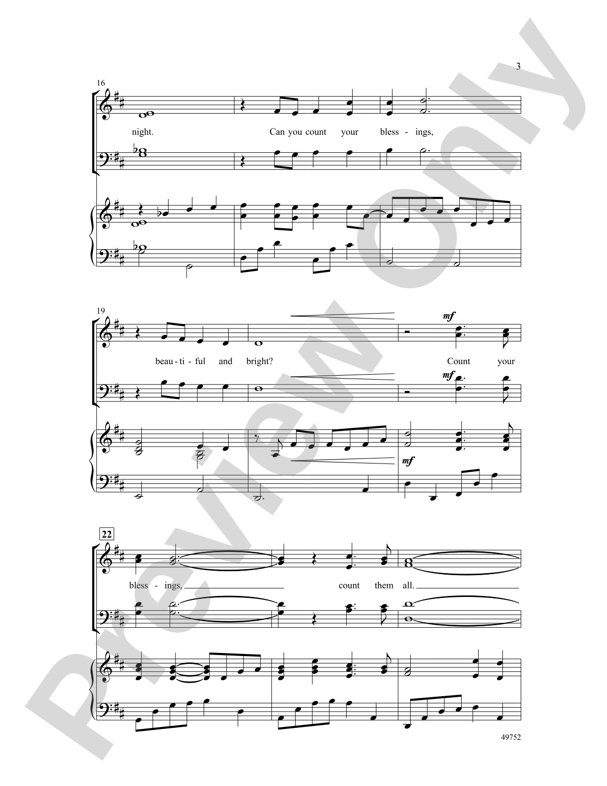 Count Your Blessings: SATB Choral Octavo