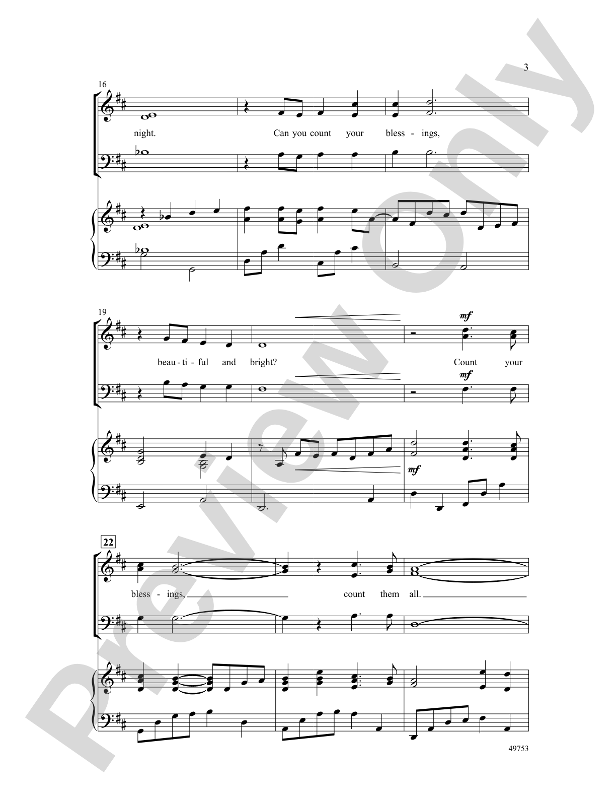 Count Your Blessings: SAB Choral Octavo