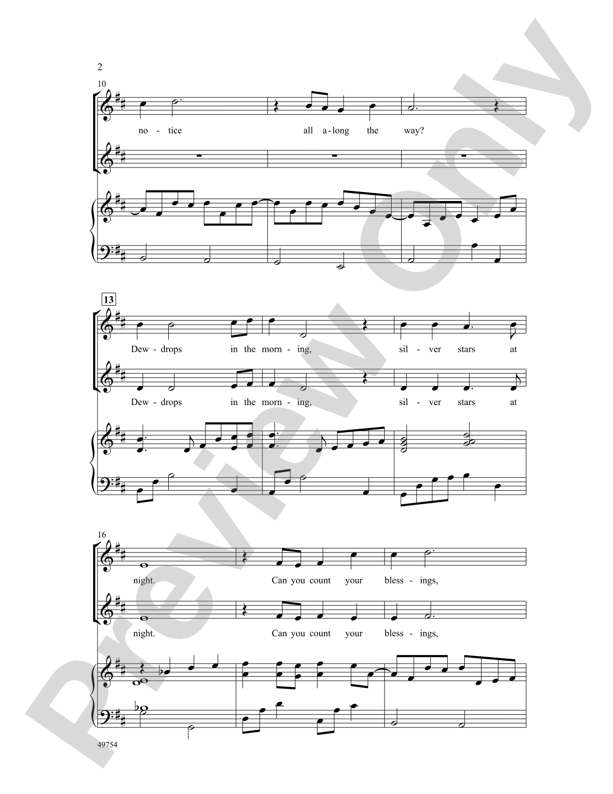 Count Your Blessings: 2-Part Choral Octavo