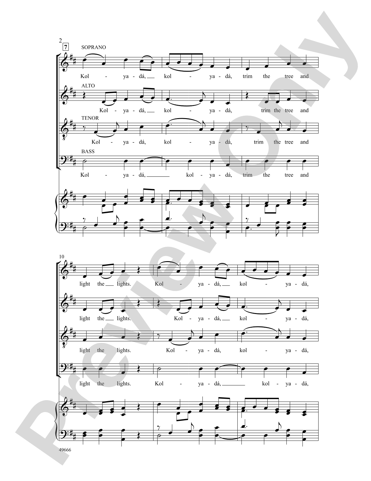 Kolyadá: SATB <i>a cappella</i> Choral Octavo