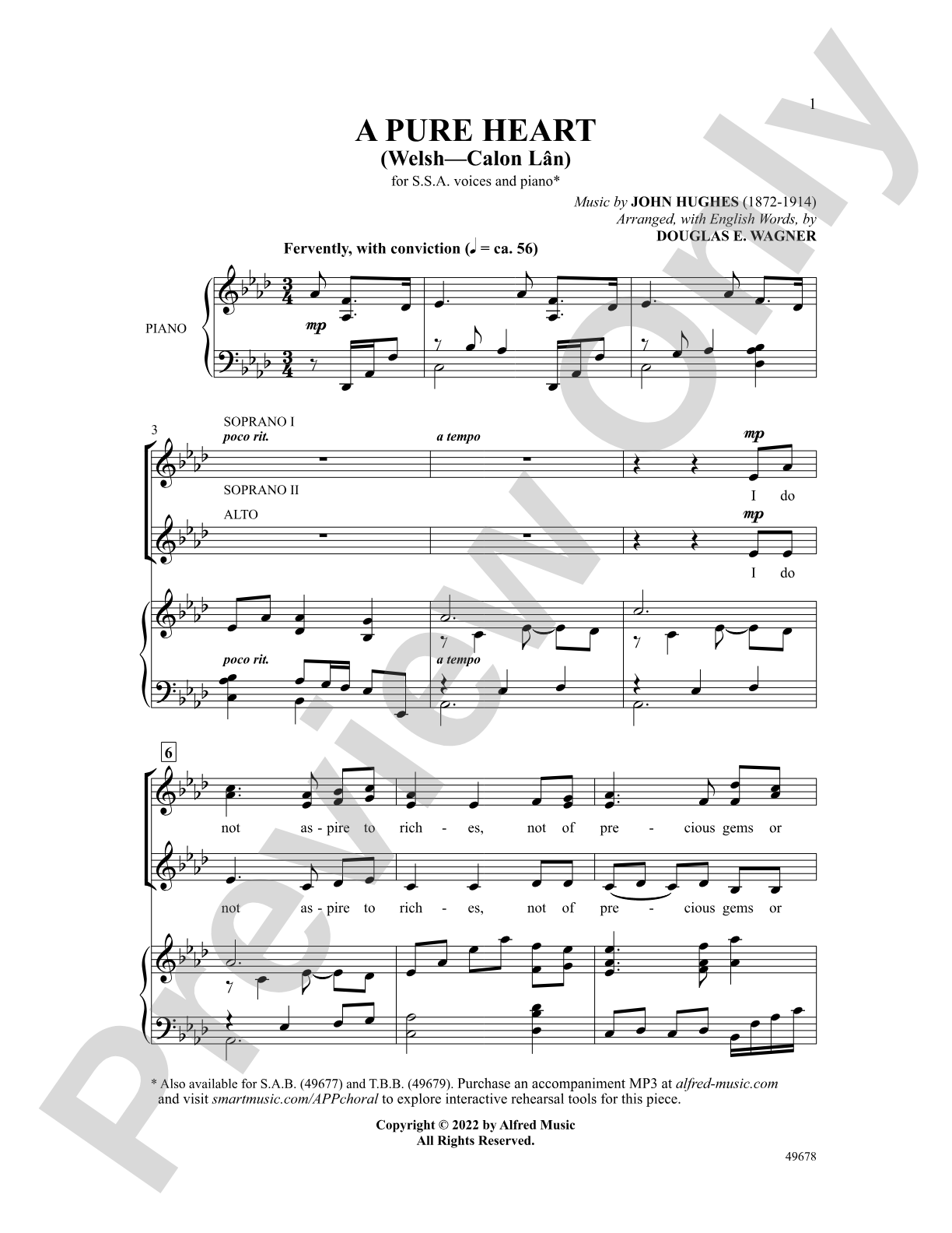 A Pure Heart: SSA Choral Octavo
