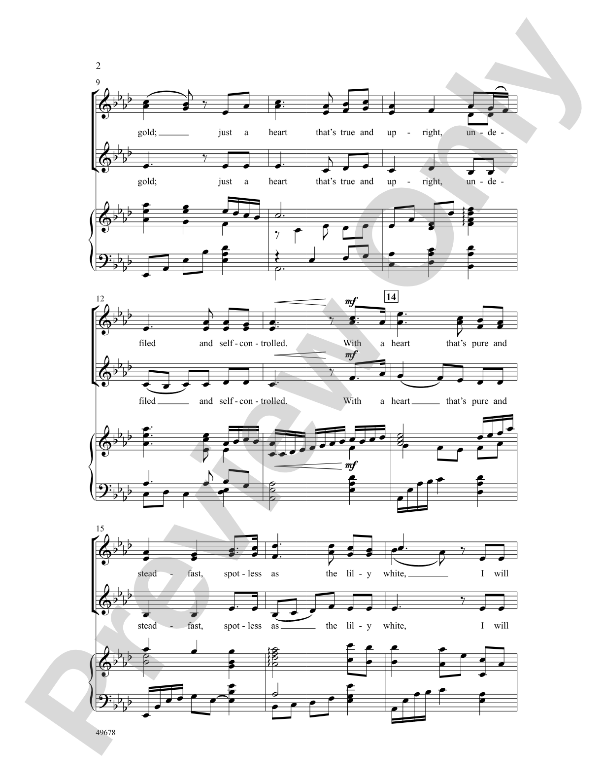 A Pure Heart: SSA Choral Octavo
