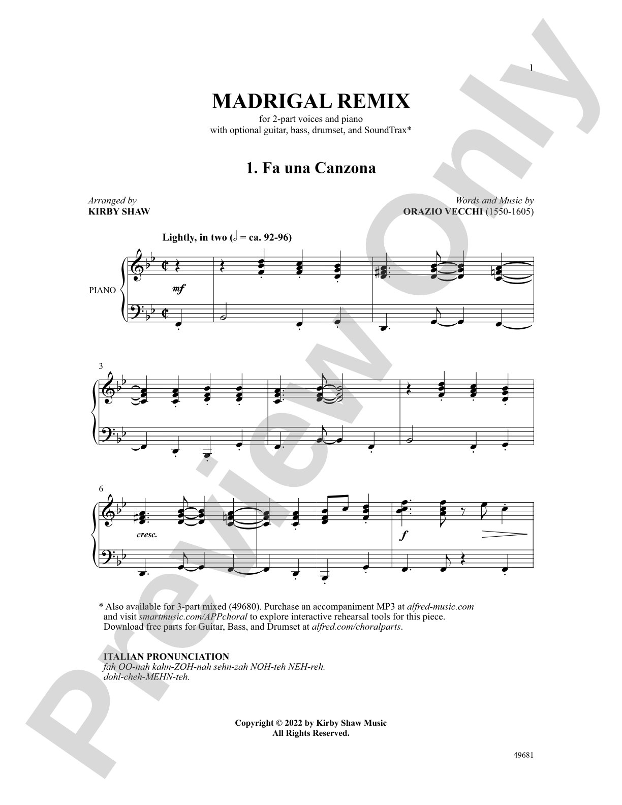 Madrigal Remix: 2-Part Choral Octavo