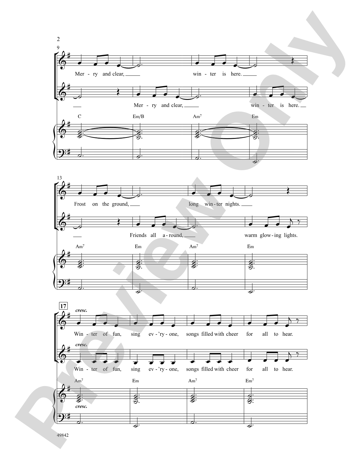 Winter Bells: 2-Part Choral Octavo