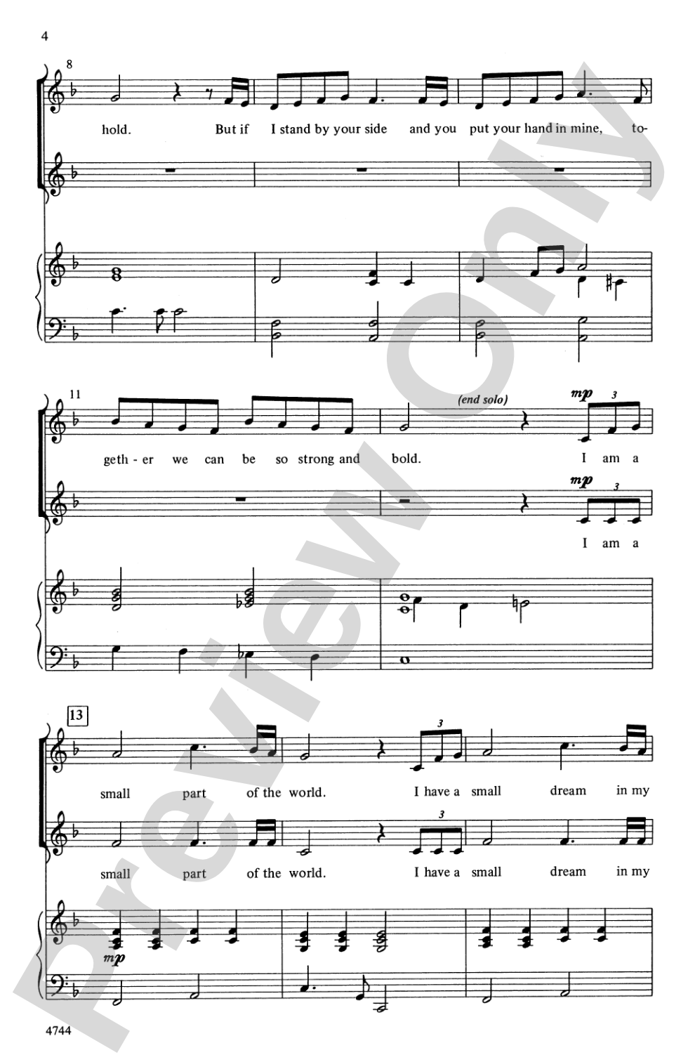 I Am a Small Part of the World: 2-Part Choral Octavo