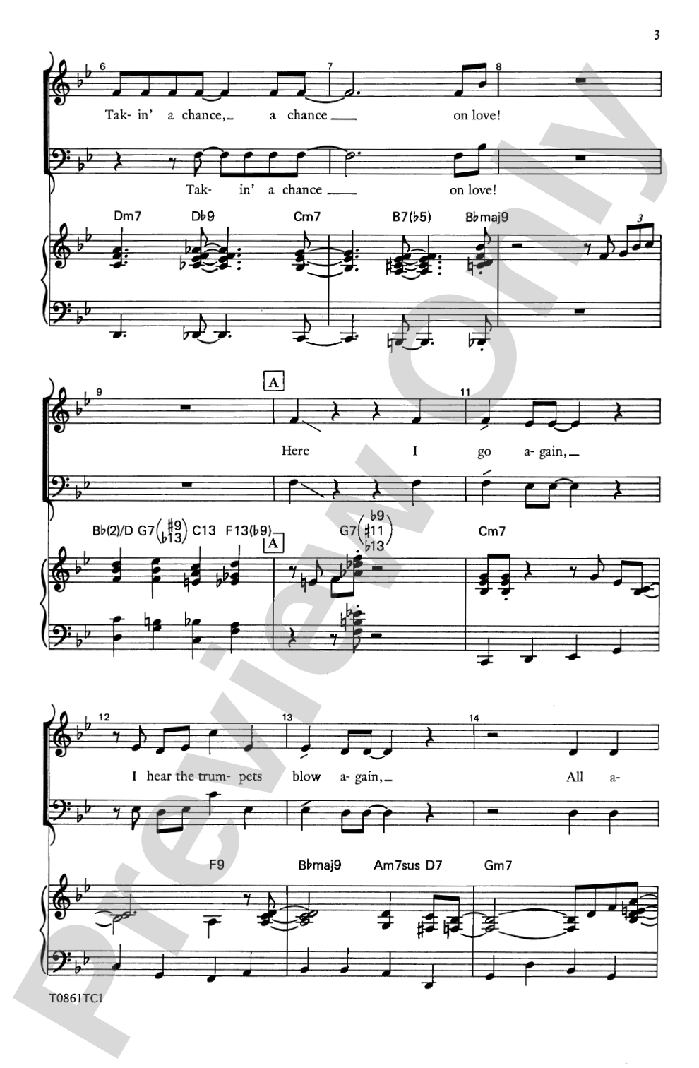 Taking a Chance on Love: SATB Choral Octavo