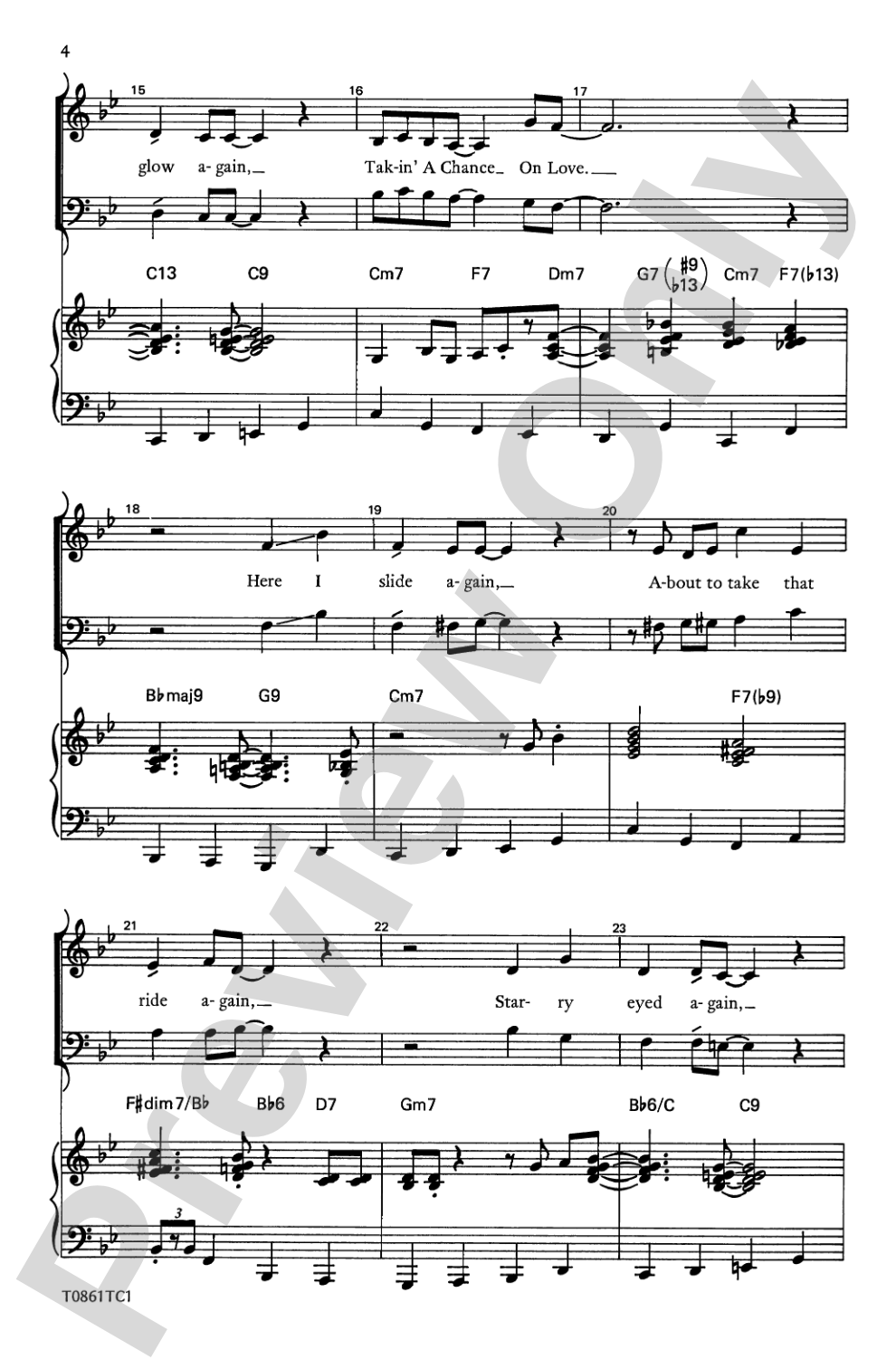 Taking a Chance on Love: SATB Choral Octavo