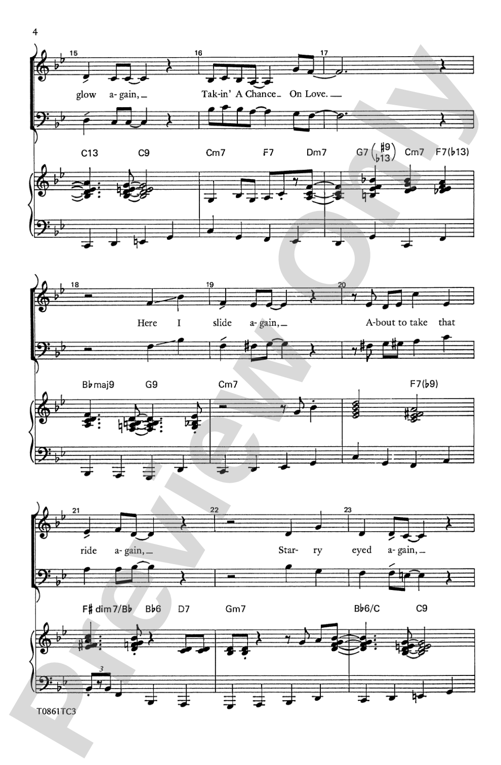 Taking a Chance on Love: SAB Choral Octavo