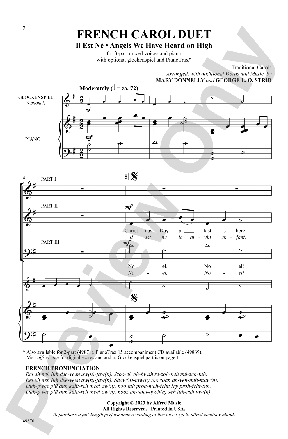 French Carol Duet: 3-Part Mixed Choral Octavo