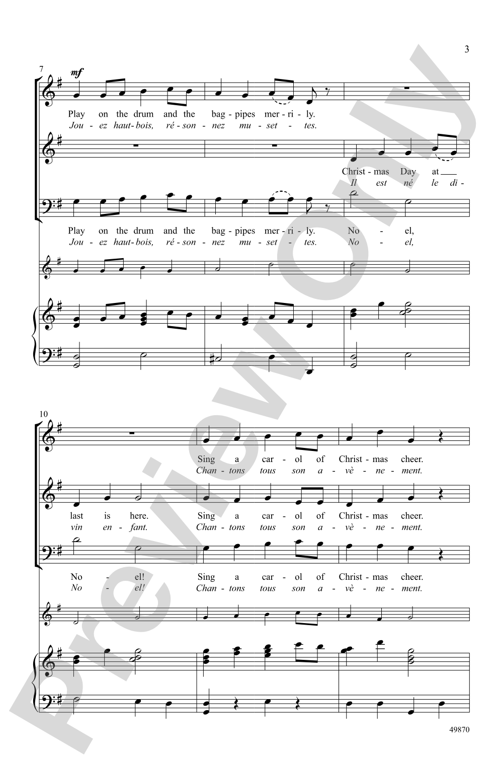 French Carol Duet: 3-Part Mixed Choral Octavo