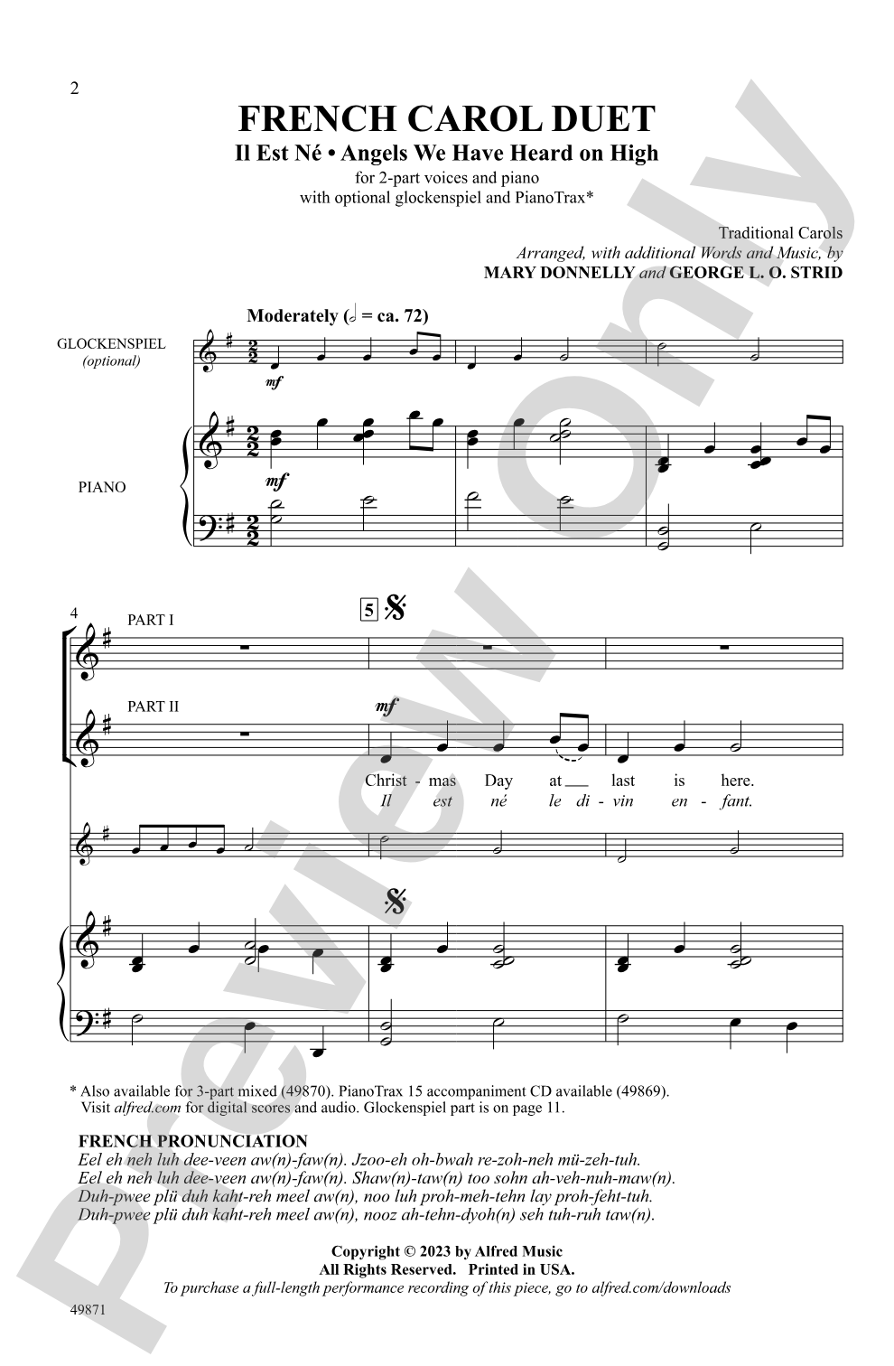 French Carol Duet: 2-Part Choral Octavo