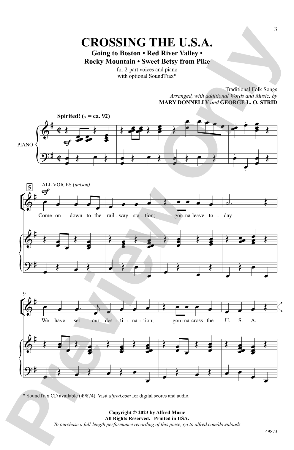 Crossing the U.S.A.: 2-Part Choral Octavo