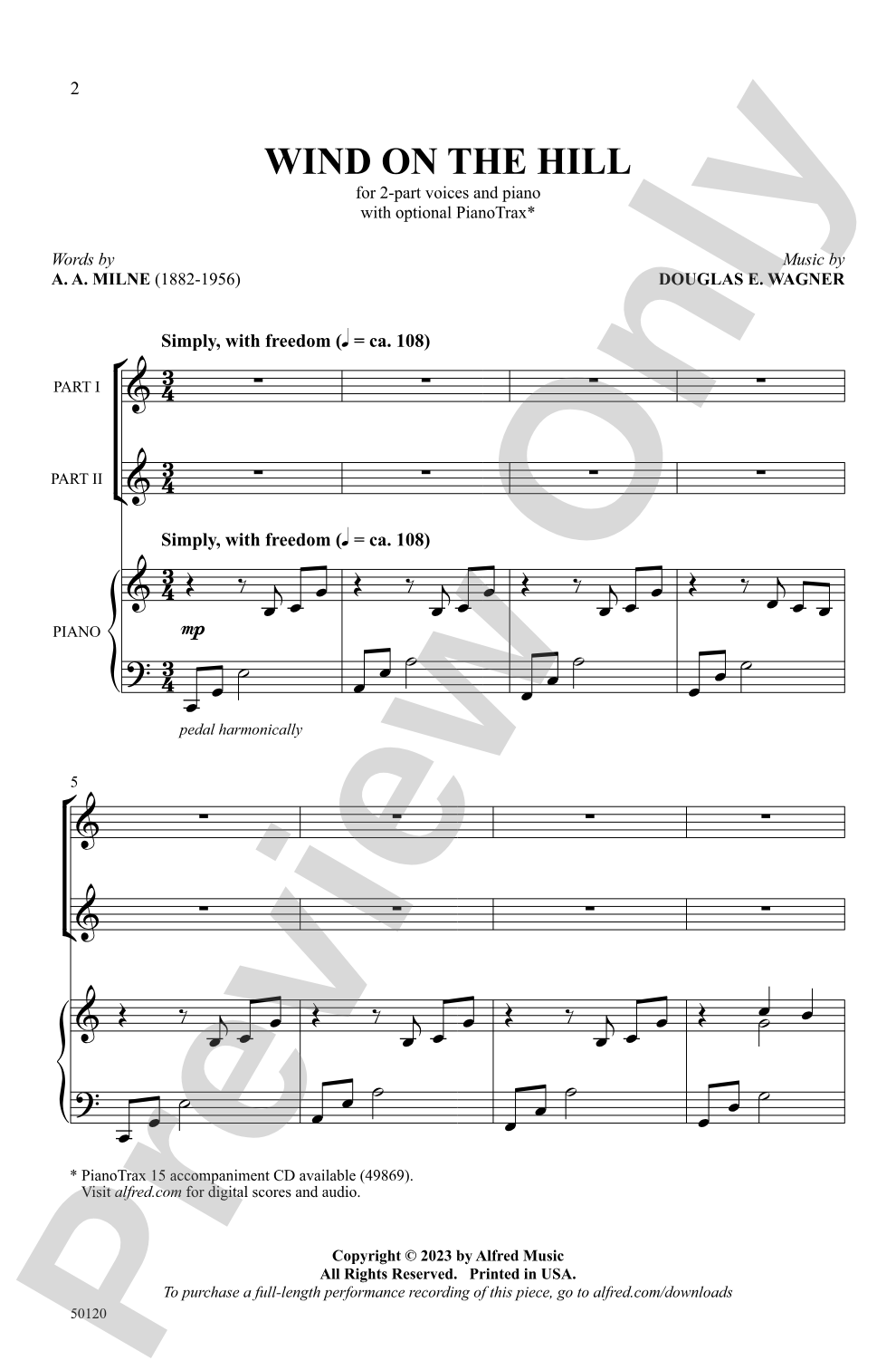 Wind on the Hill: 2-Part Choral Octavo