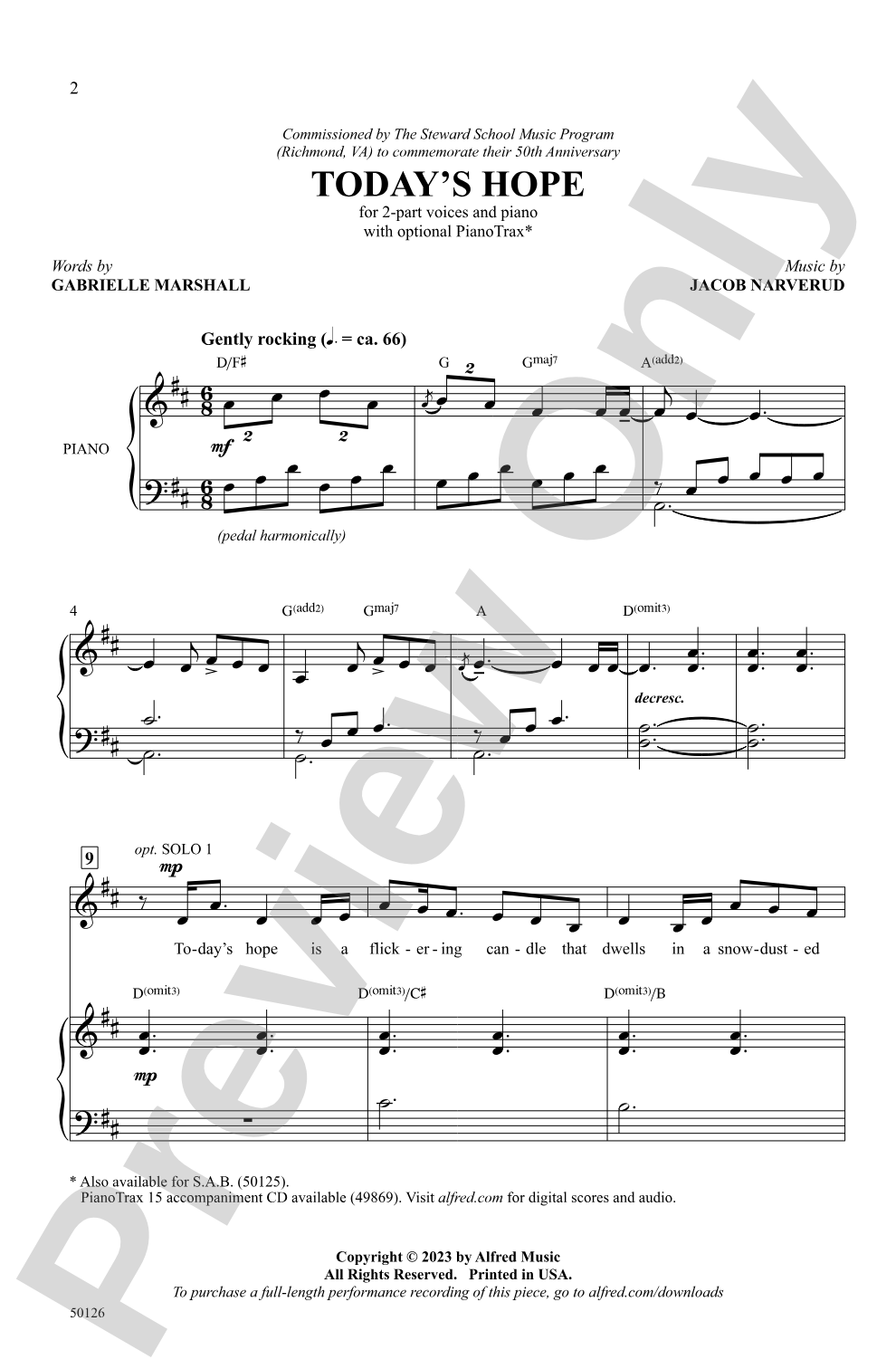 Today's Hope: 2-Part Choral Octavo