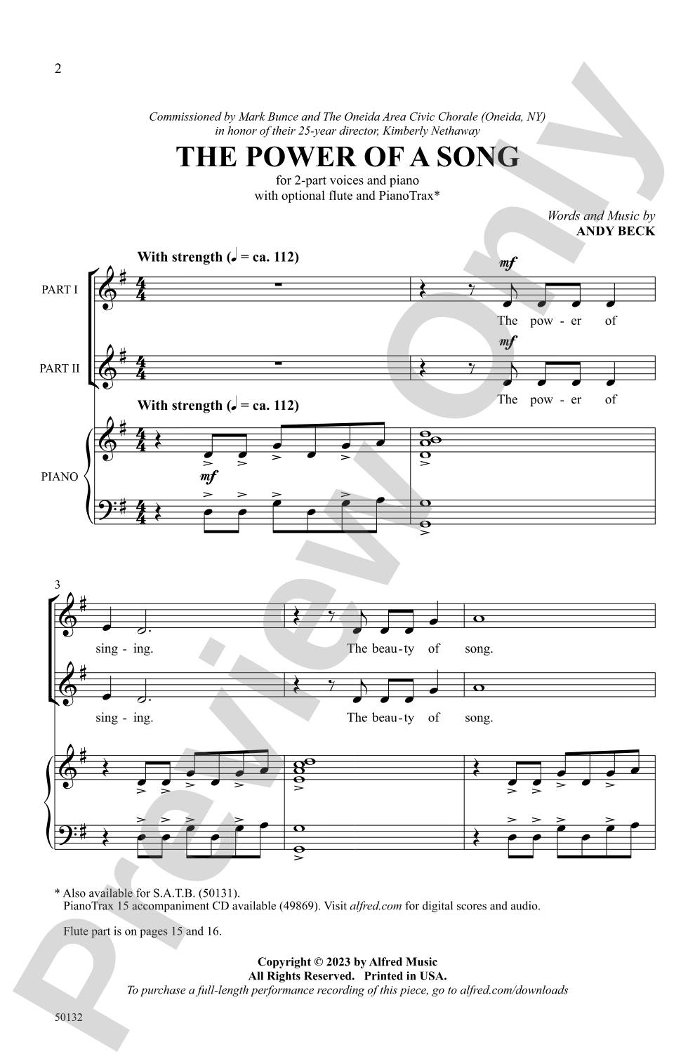 The Power of a Song: 2-Part Choral Octavo