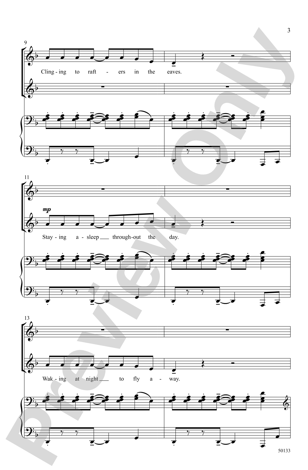The Bat: 2-Part Choral Octavo
